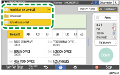 Illustration de l'écran du panneau de commande