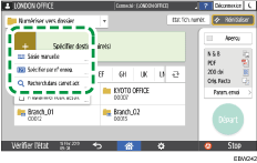 Illustration de l'écran du panneau de commande