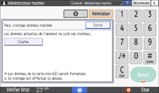 Illustration de l'écran du panneau de commande