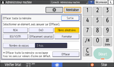 Illustration de l'écran du panneau de commande