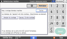 Illustration de l'écran du panneau de commande