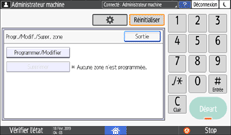 Illustration de l'écran du panneau de commande