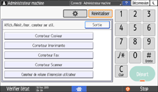 Illustration de l'écran du panneau de commande