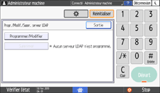 Illustration de l'écran du panneau de commande