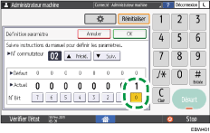 Illustration de l'écran du panneau de commande