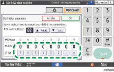 Illustration de l'écran du panneau de commande