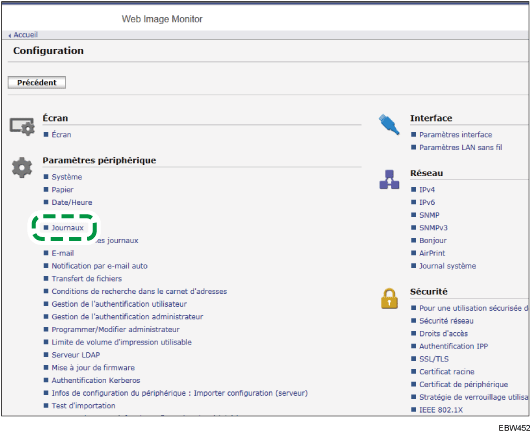Illustration de la page du navigateur Web