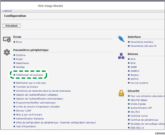 Illustration de la page du navigateur Web