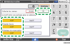 Illustration de l'écran du panneau de commande
