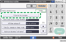 Illustration de l'écran du panneau de commande