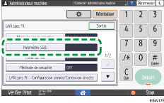 Illustration de l'écran du panneau de commande