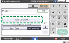 Illustration de l'écran du panneau de commande
