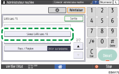 Illustration de l'écran du panneau de commande