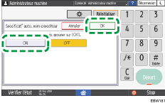 Illustration de l'écran du panneau de commande