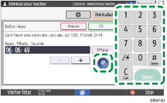 Illustration de l'écran du panneau de commande