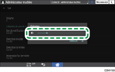 Illustration de l'écran du panneau de commande