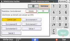 Illustration de l'écran du panneau de commande