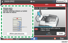 Illustration de l'écran du panneau de commande