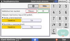 A kezelőpanel ismertetése