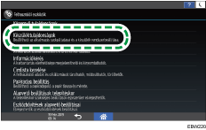 A kezelőpanel ismertetése