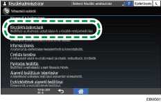 A kezelőpanel ismertetése