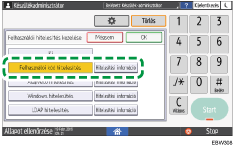A kezelőpanel ismertetése