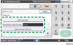 A kezelőpanel ismertetése