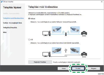 Az illesztőprogram-telepítő ábrája