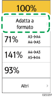 Illustrazione della schermata sul pannello di controllo