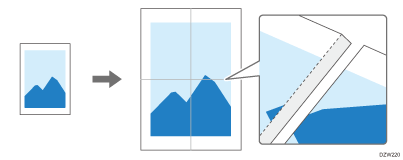 Illustrazione della stampa di un poster su più fogli