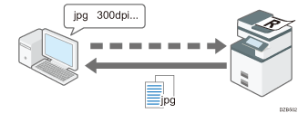 Illustrazione scansione di un originale dal computer