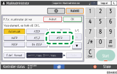 Illustrasjon av betjeningspanelet