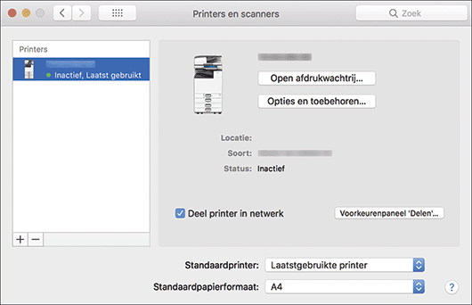 Illustratie stuurprogrammascherm