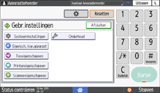 Afbeelding van bedieningspaneel