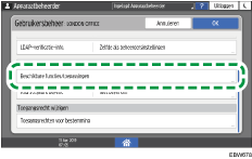 Afbeelding van bedieningspaneel