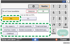 Afbeelding van bedieningspaneel
