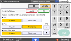 Ilustracja ekranu panela operacyjnego