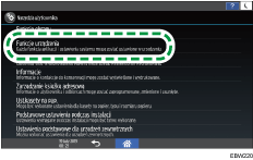 Ilustracja ekranu panela operacyjnego