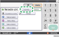 Ilustracja ekranu panela operacyjnego