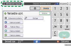 Ilustracja ekranu panela operacyjnego
