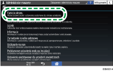 Ilustracja ekranu panela operacyjnego