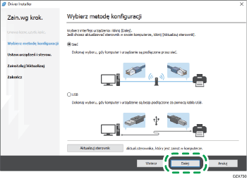 Ilustracja programu instalacyjnego sterownika