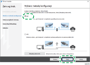 Ilustracja programu instalacyjnego sterownika