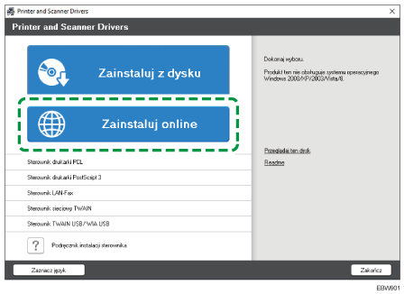 Ilustracja programu instalacyjnego sterownika