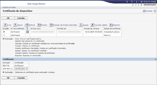 Ilustração do ecrã do web browser
