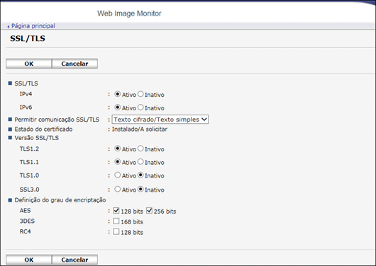 Ilustração do ecrã do web browser
