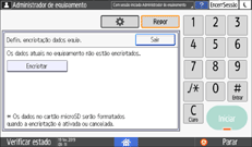 Ilustração do ecrã do painel de operação