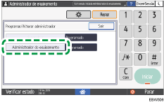 Ilustração do ecrã do painel de operação