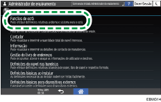 Ilustração do ecrã do painel de operação