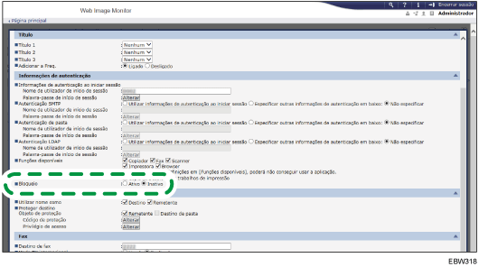 Ilustração do ecrã do web browser
